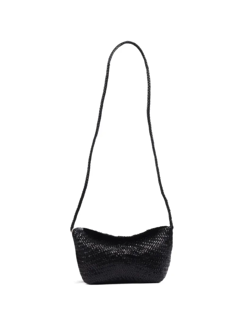 Dragon Diffusion Gewebte Corsina Schultertasche in Schwarz