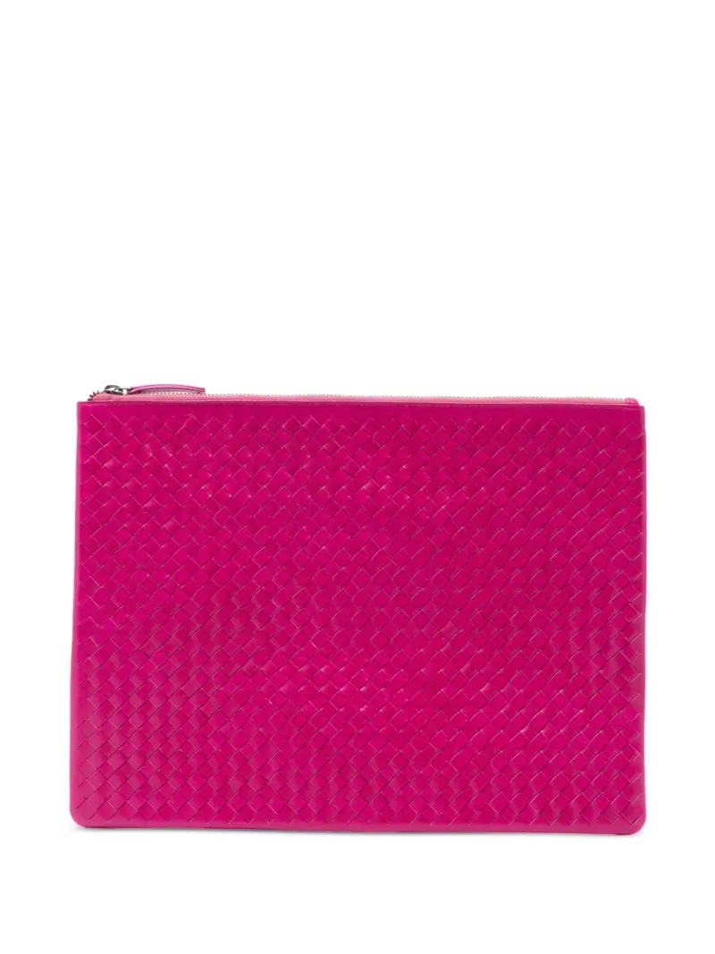 Dragon Diffusion Gewebte Clutch in Rosa
