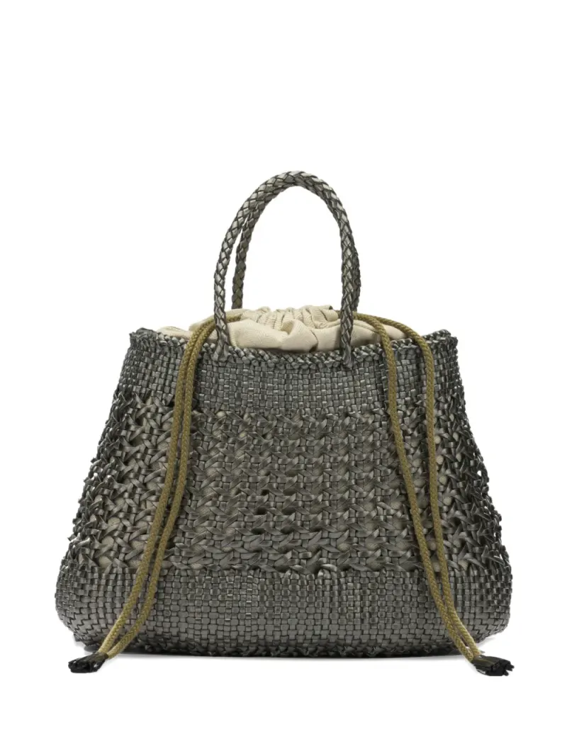 Dragon Diffusion Santa Cano woven leather tote bag in Grün