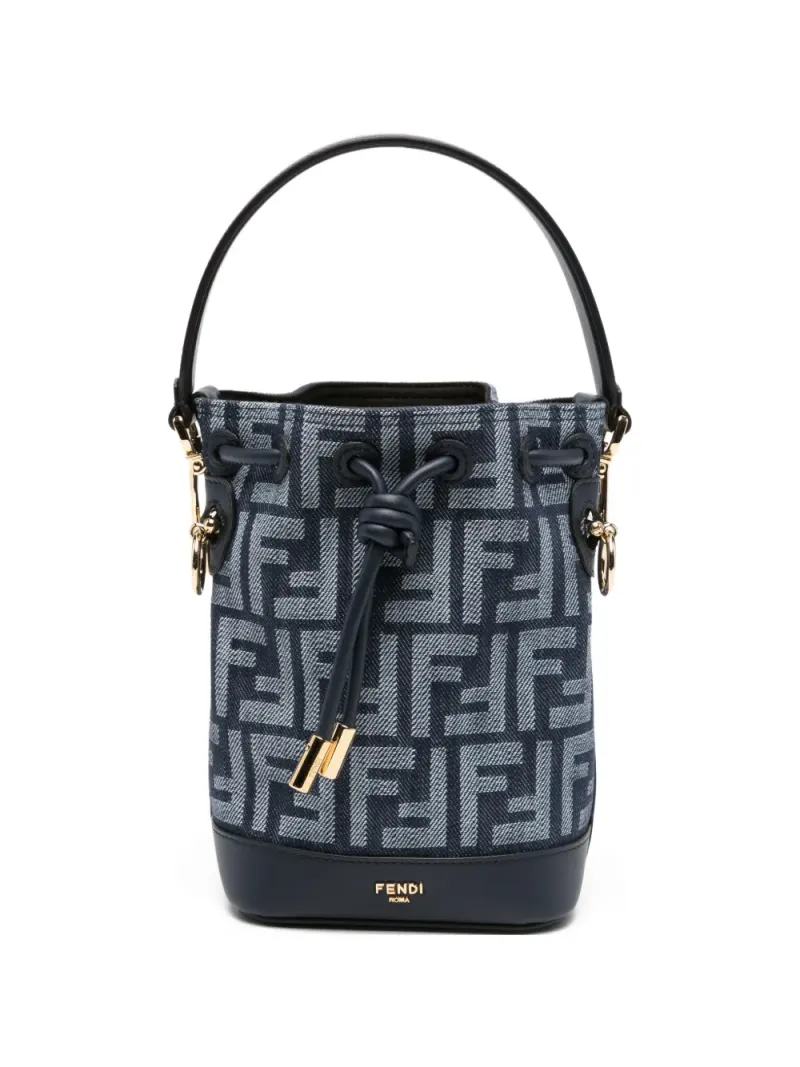 Fendi Beuteltasche mit FF-Motiv in Blau