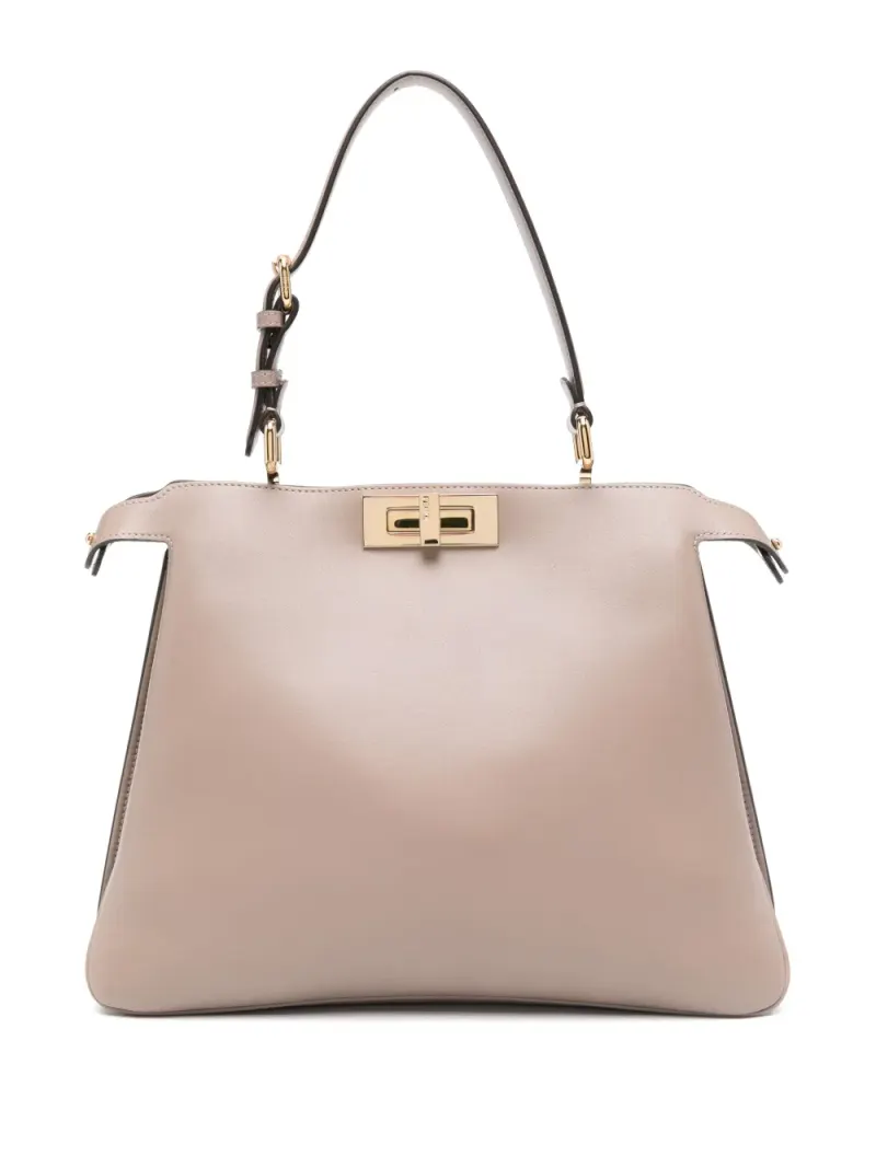 Fendi Mittelgroße Peekaboo Schultertasche in Nude