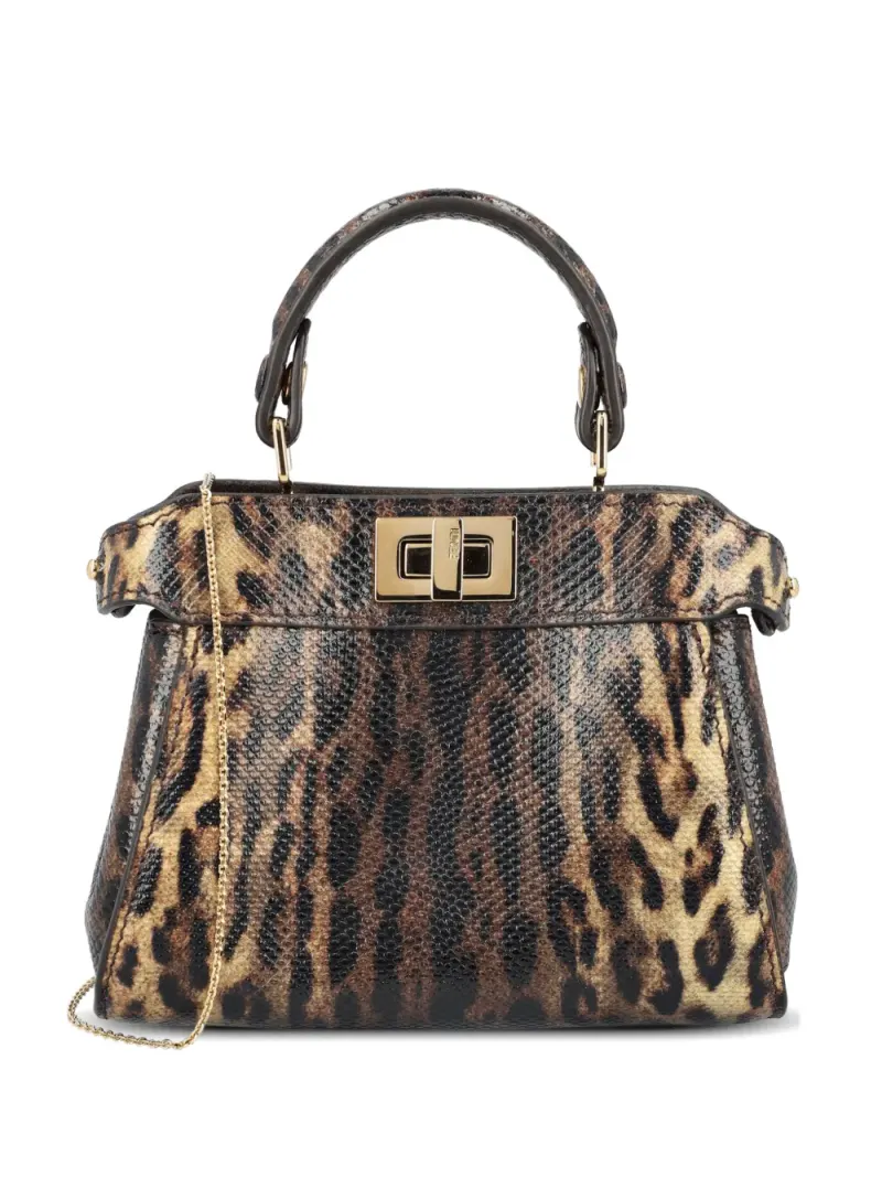Fendi Nano Peekaboo Tote Bag in Braun
