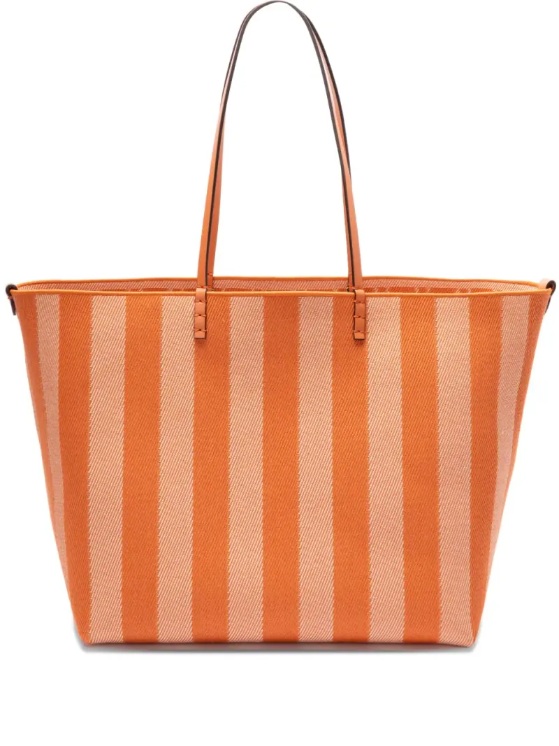 Fendi Große Roll Tote Bag mit Streifen in Orange