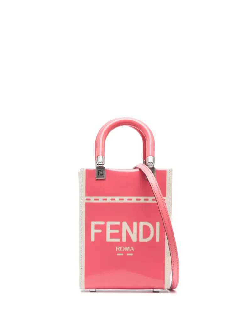 Fendi Schultertasche mit Logo-Print in Rosa