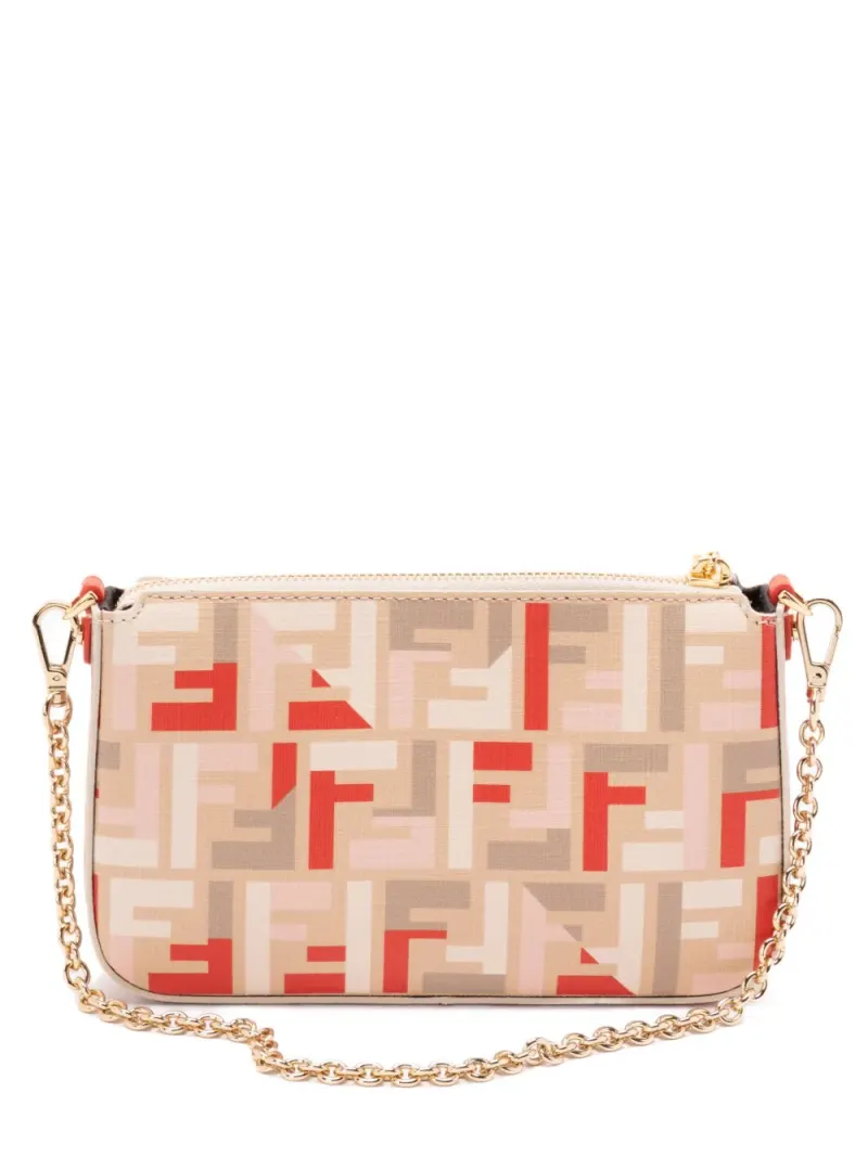 Fendi Schultertasche mit FF in Nude