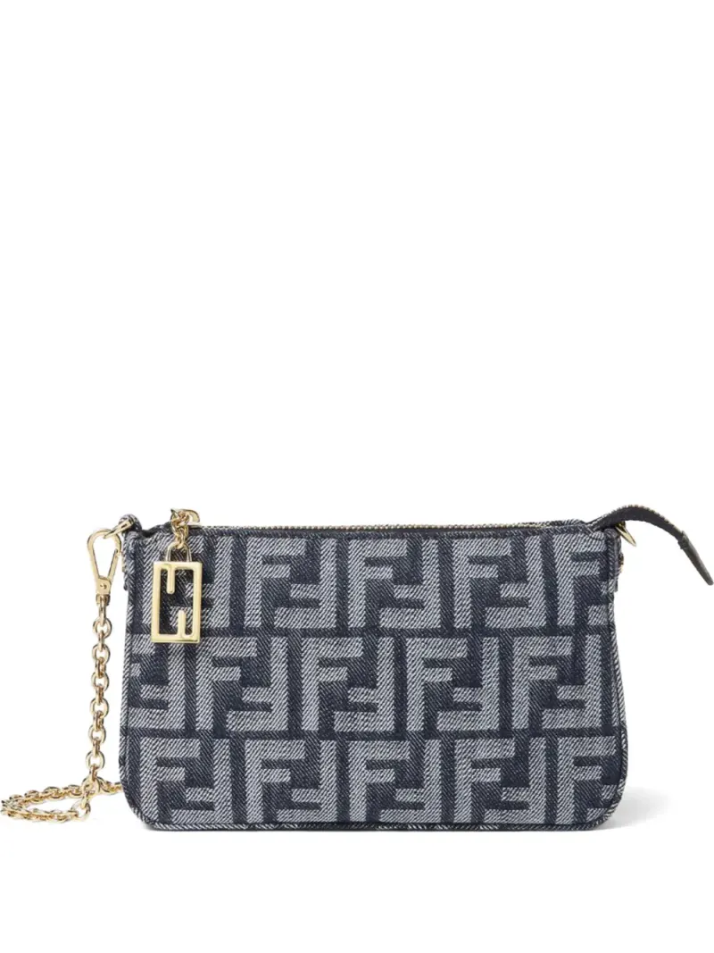 Fendi Tote Bag mit Monogramm in Blau Monogram-Leder