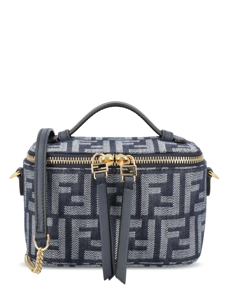 Fendi Tote Bag aus FF-Jacquard in Blau