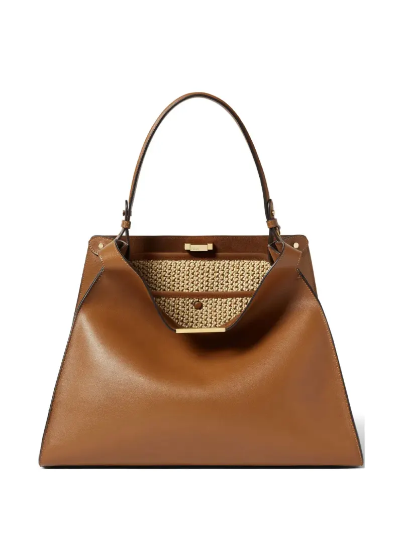 Fendi medium Way leather tote bag in Braun
