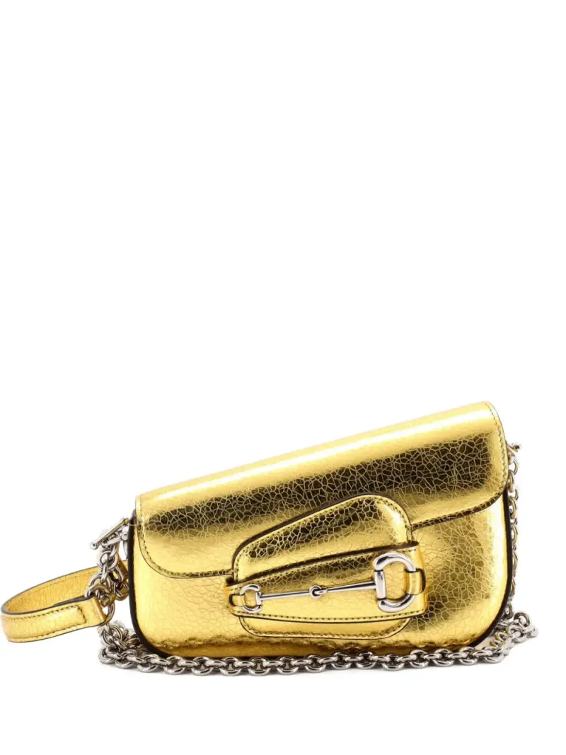 Gucci Asymmetrische Horsebit 1955 Mini Schultertasche Mini in Gold