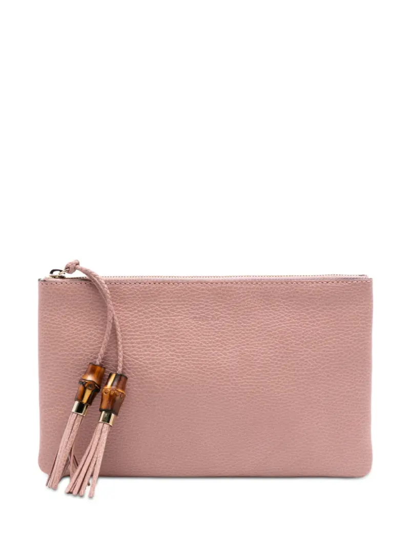 Gucci 2016-2026 Bamboo Clutch aus Kalbsleder in Rosa Kalbsleder-Leder