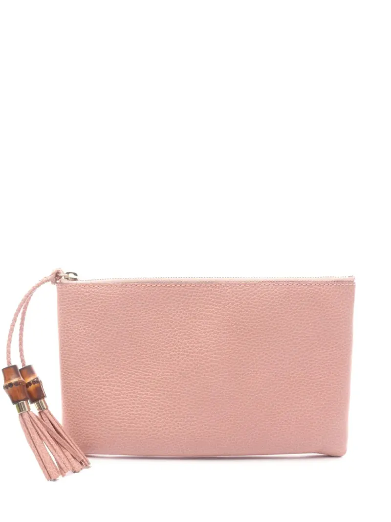 Gucci 2000-2015 Bamboo Clutch aus Kalbsleder in Rosa Kalbsleder-Leder