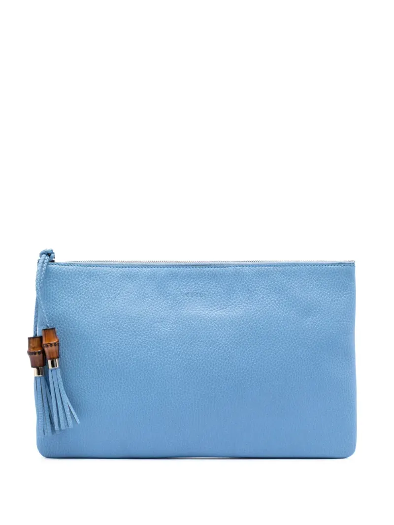 Gucci Bamboo in Blau Kalbsleder-Leder – Pre-owned Taschen