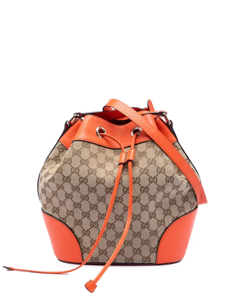 Gucci 2016-2025 Beuteltasche aus GG Canvas in Orange Gg-Canvas-Leder