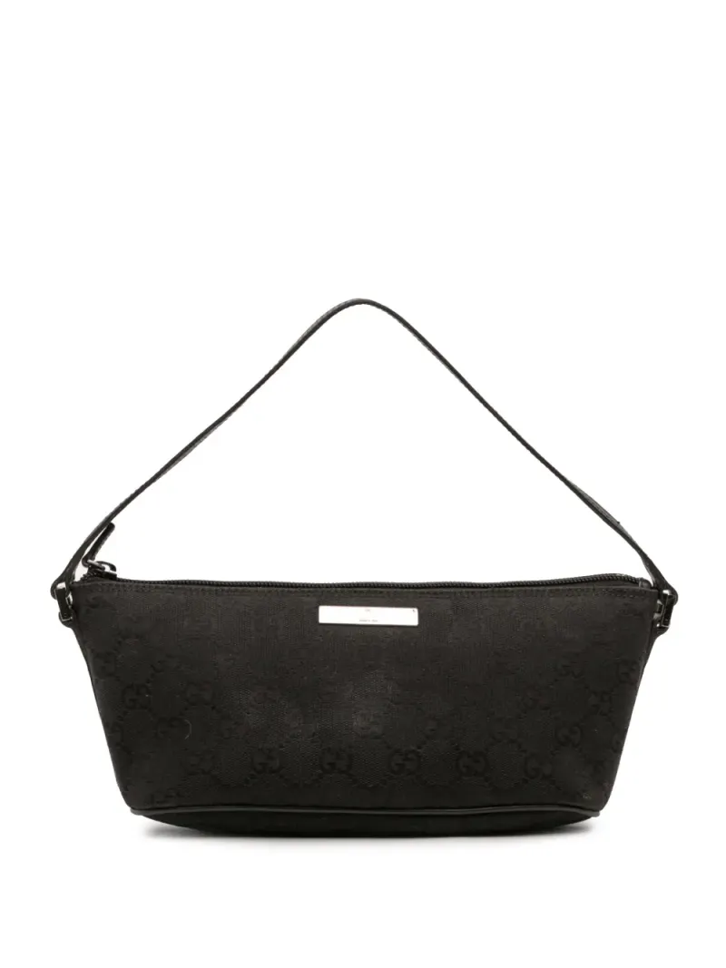 Gucci Boat in Schwarz Gg-Canvas-Leder – Pre-owned Taschen
