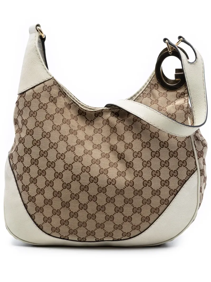 Gucci Charlotte in Weiß Gg-Canvas-Leder – Pre-owned Taschen