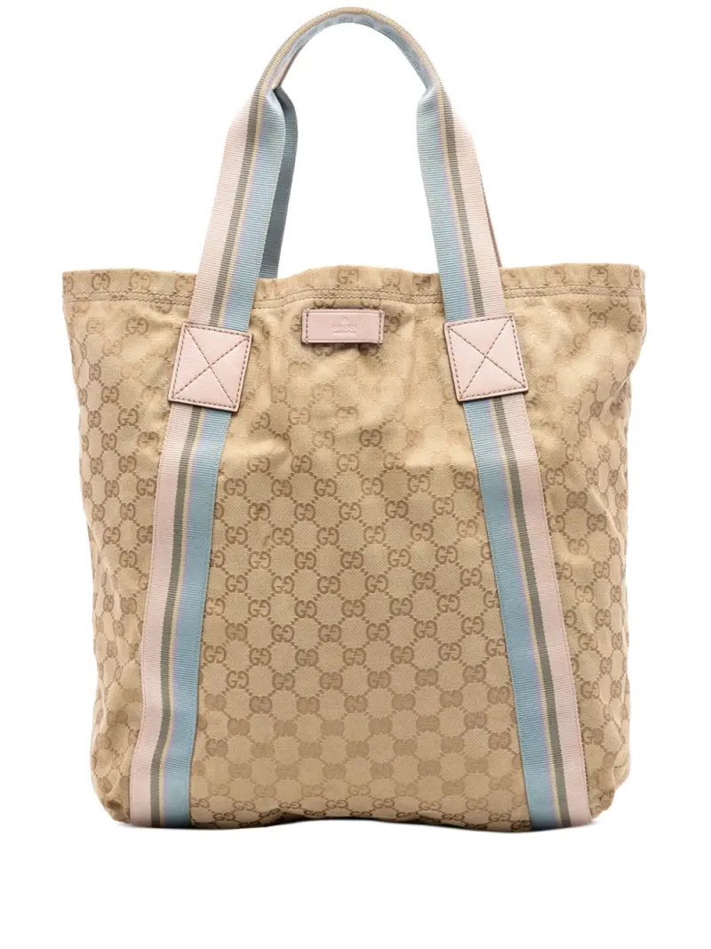 Gucci 2016-2026 GG Web Tote Bag aus Canvas in Rosa