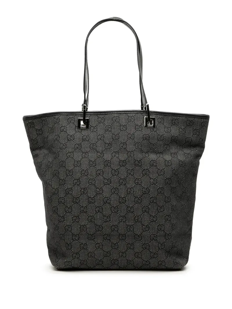 Gucci 2000-2015 GG Tote Bag aus Denim in Grau