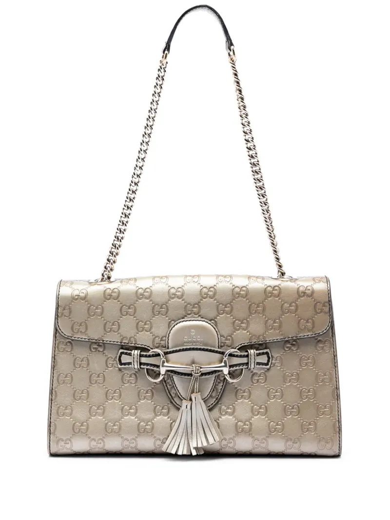 Gucci 2016-2026 mittelgroße Guccissima Emily Schultertasche in Gold Guccissima-Leder