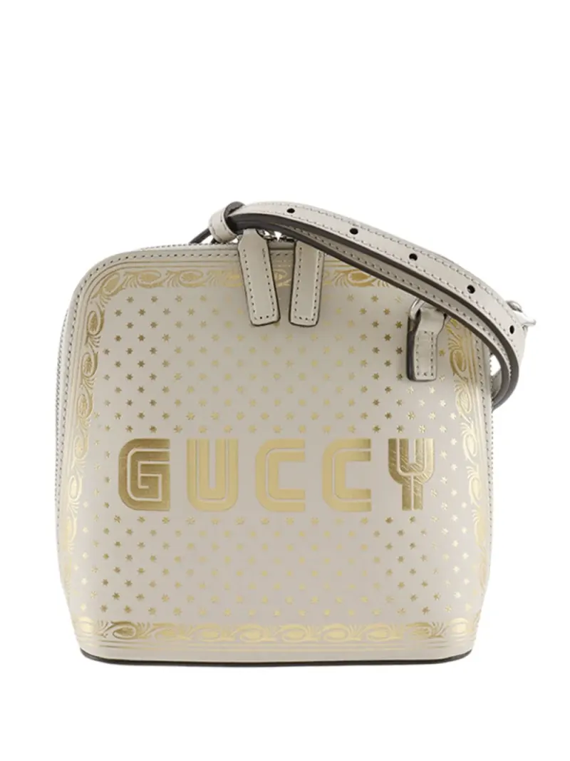 Gucci 2016-2026 mini Guccy Sega Umhängetasche aus Kalbsleder in Weiß Kalbsleder-Leder