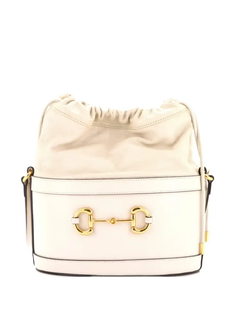 Gucci Kleine Horsebit 1955 Beuteltasche aus Leder in Weiß