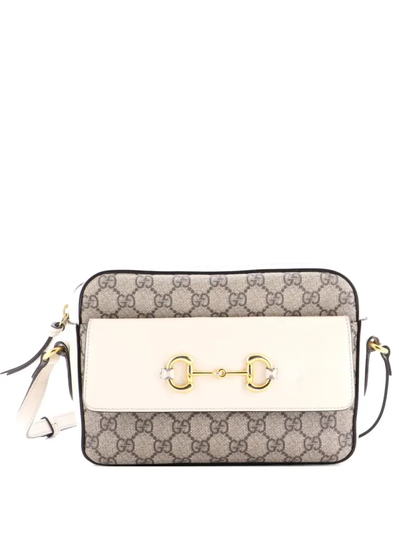 Gucci Kleine Horsebit 1955 Umhängetasche mit Klappentasche in Weiß