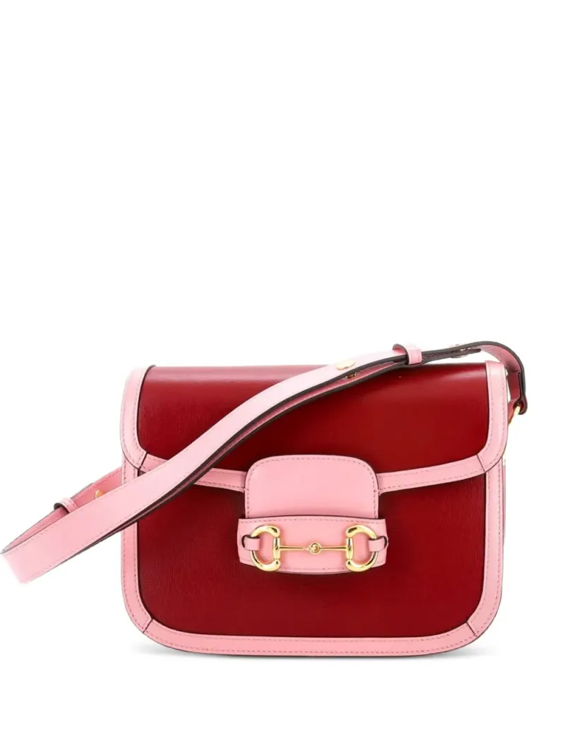 Gucci Kleine Horsebit 1955 Schultertasche aus Leder in Rosa