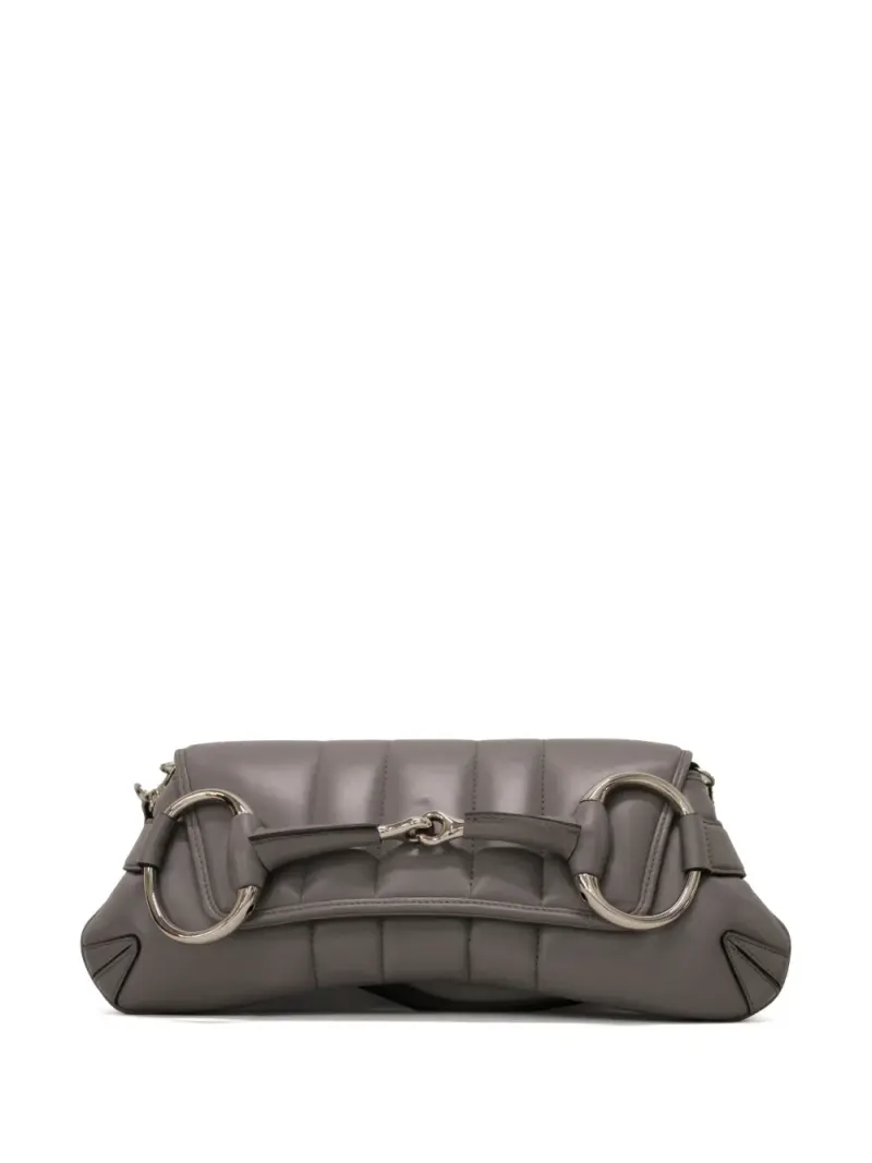 Gucci Mittelgroße Horsebit Schultertasche in Grau
