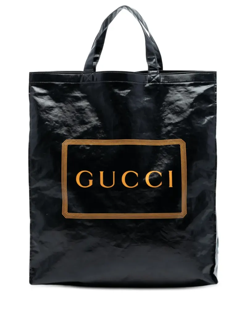 Gucci 2016-2026 Montecarlo Tote Bag aus PVC und beschichtetem Canvas in Schwarz