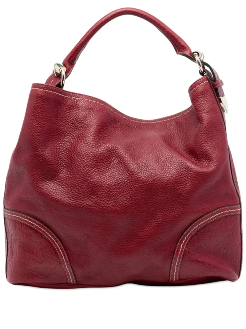 Gucci 2016-2025 große Signoria Beuteltasche mit Guccissima-Borte in Rot Guccissima-Leder