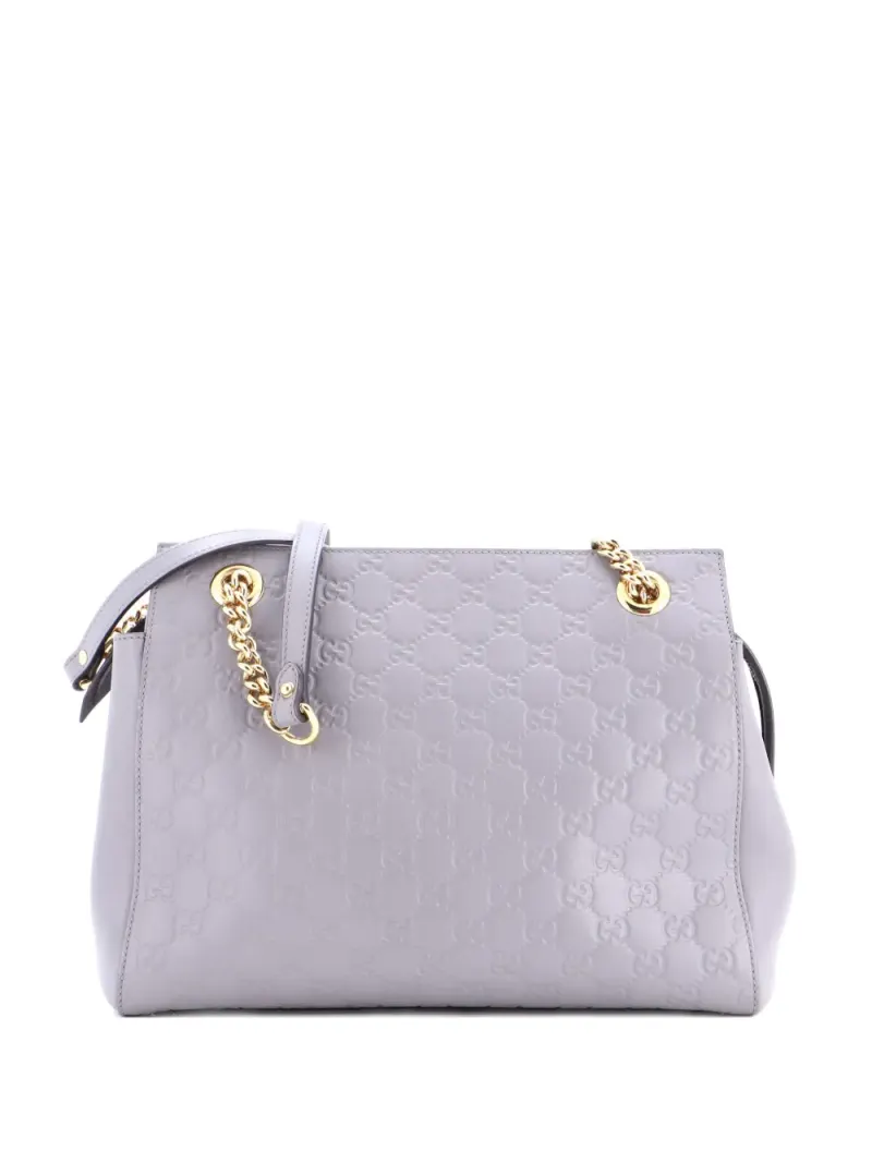 Gucci Soft Signature Shoulder Bag Guccissima Leather Medium tote bag Medium in Grau Guccissima-Leder