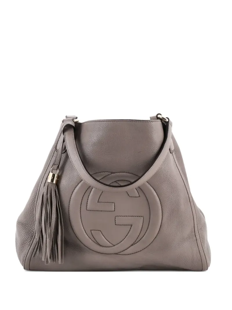 Gucci Mittelgroße Soho Schultertasche in Grau
