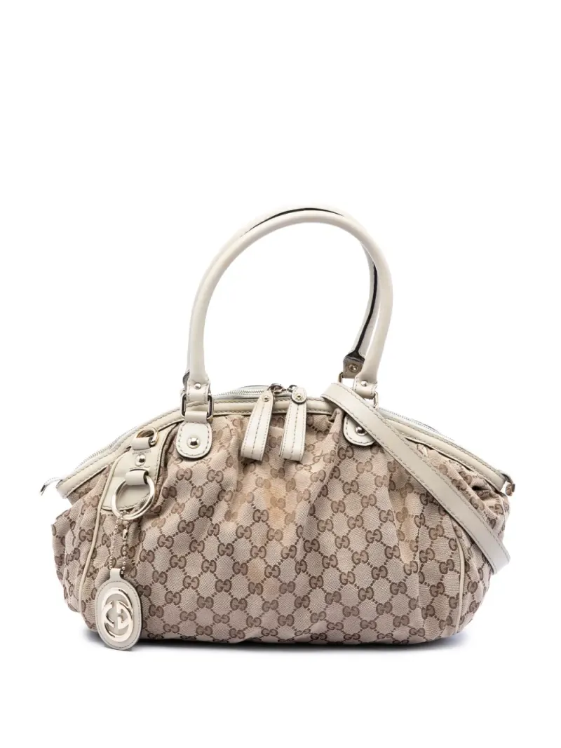 Gucci Sukey Satchel-Tasche in Nude Gg-Canvas-Leder – Pre-owned Taschen