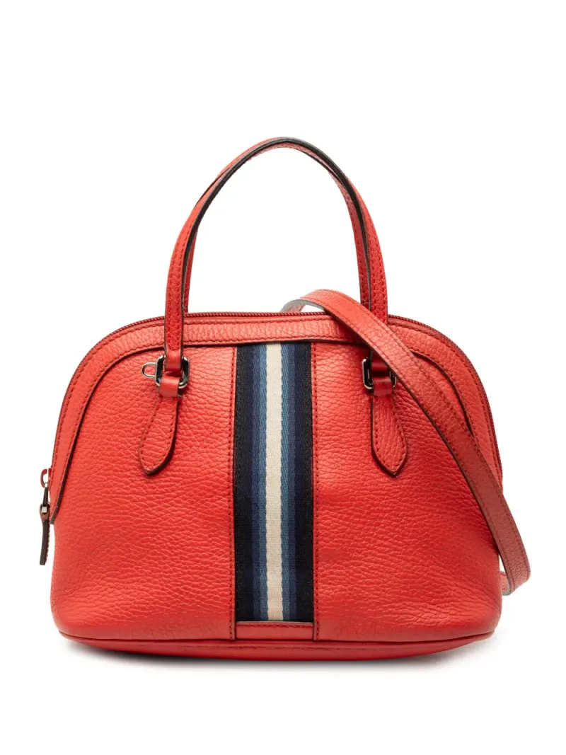 Gucci 2000-2015 mini Web Dome Satchel-Tasche aus Kalbsleder in Rot Kalbsleder-Leder