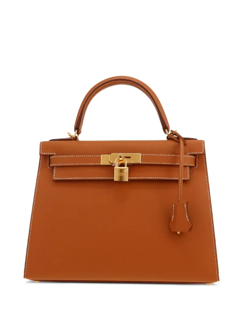 Hermès Kelly Tote Bag aus Epsomleder in Braun Epsom-Leder