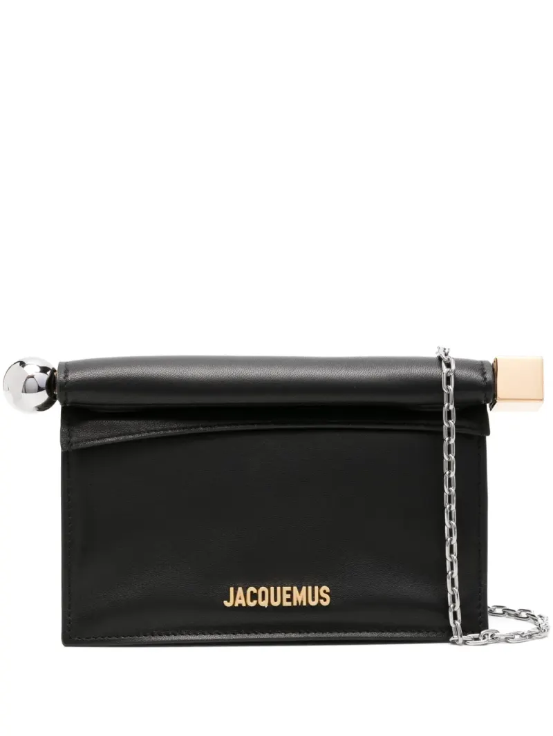 Jacquemus La Petite Pochette Rond Carré Clutch in Schwarz