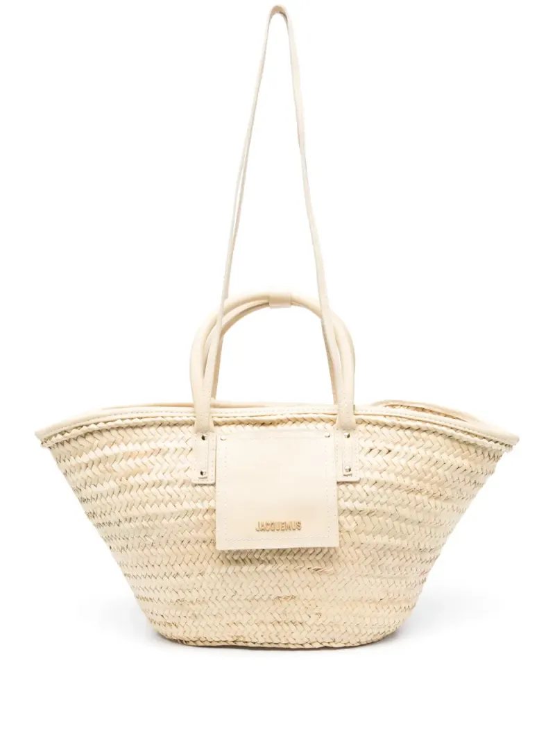 Jacquemus Le Panier Soli Shopper aus Raffiabast in Nude