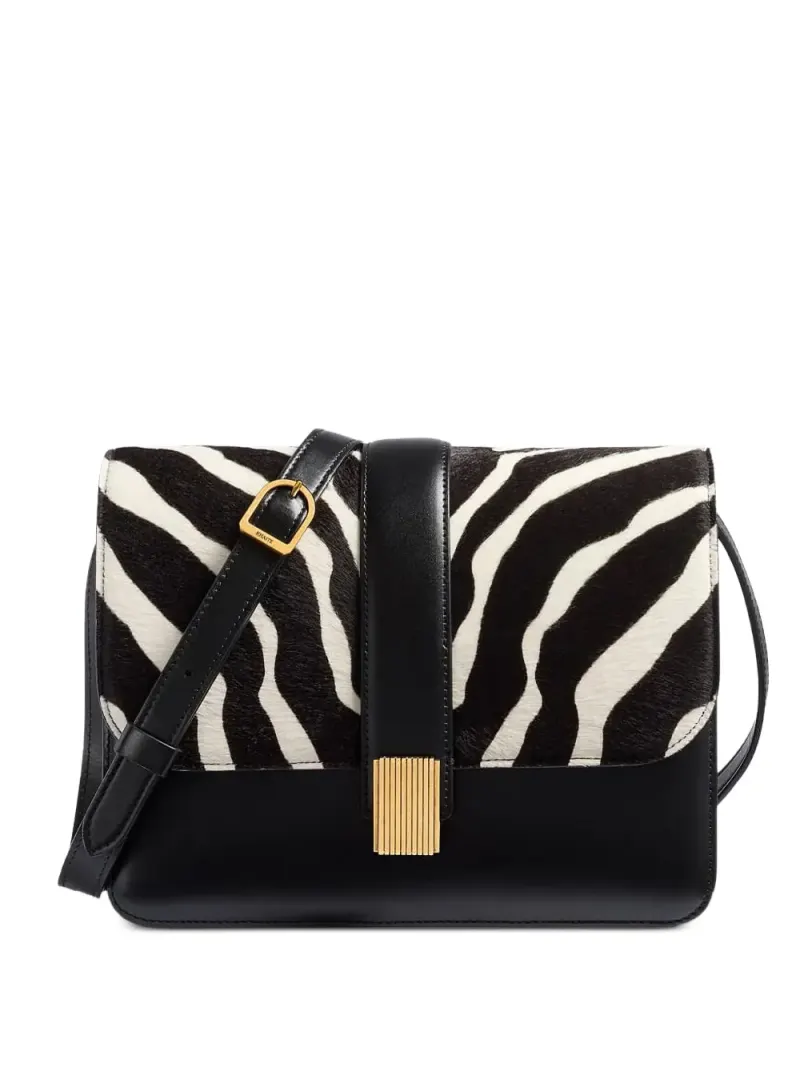 Khaite Blake Umhängetasche mit Zebra-Print in Schwarz