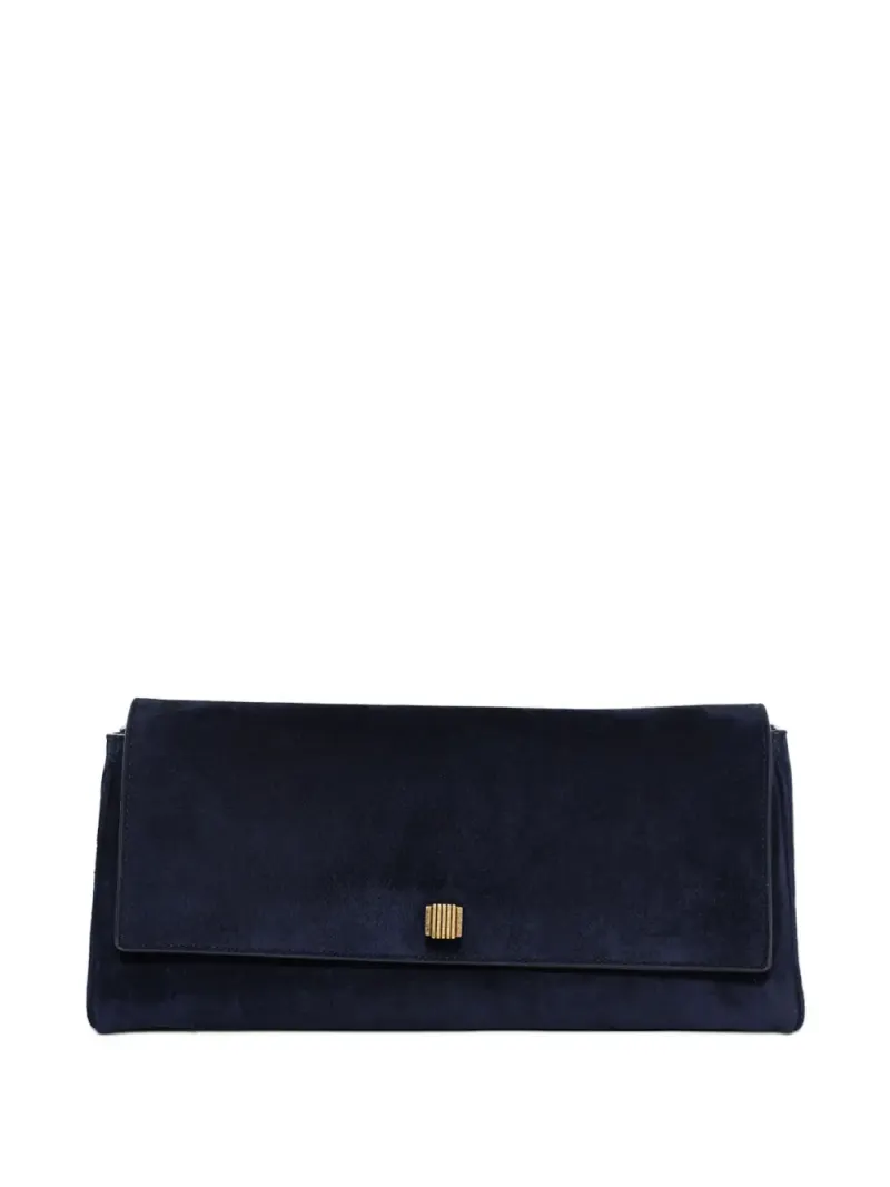 Khaite Clutch aus Wildleder in Blau Wildleder-Leder