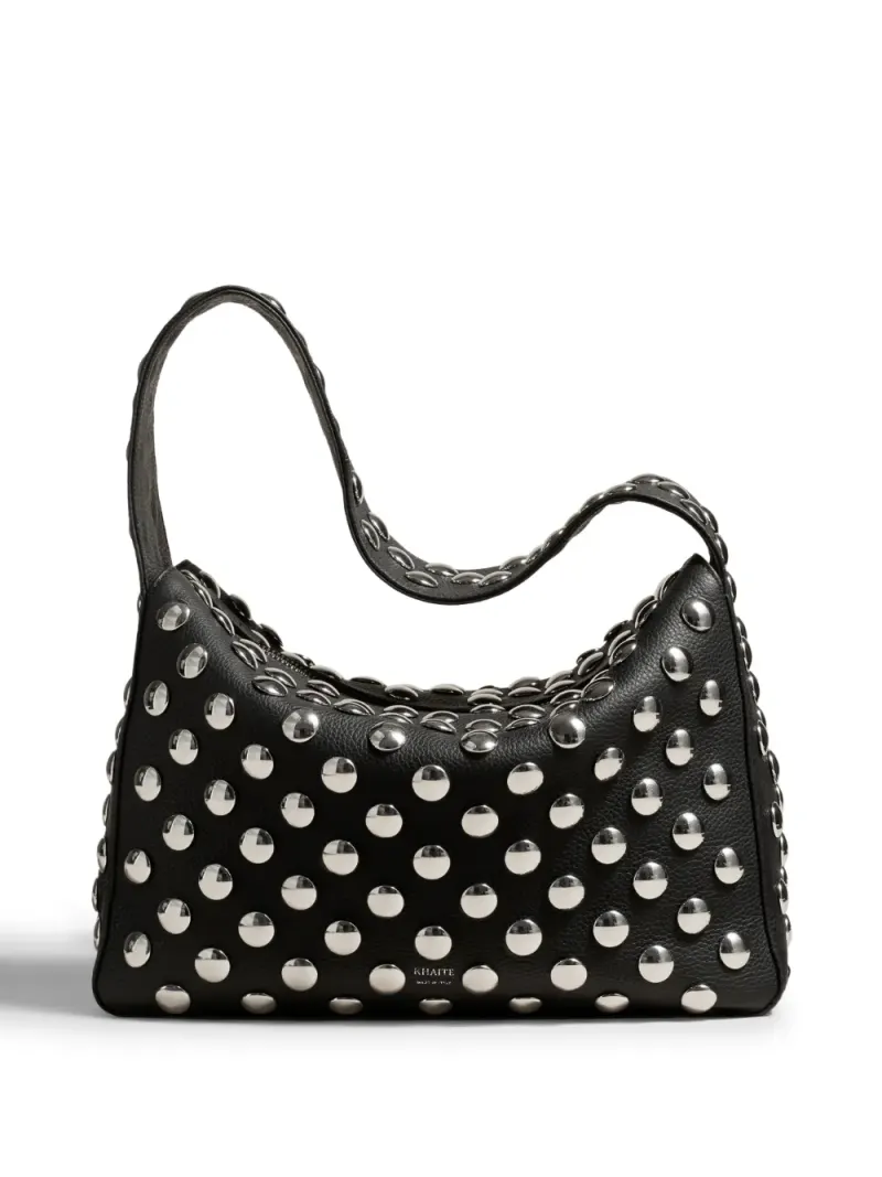 Khaite Kleine Elena Schultertasche mit Nieten in Schwarz