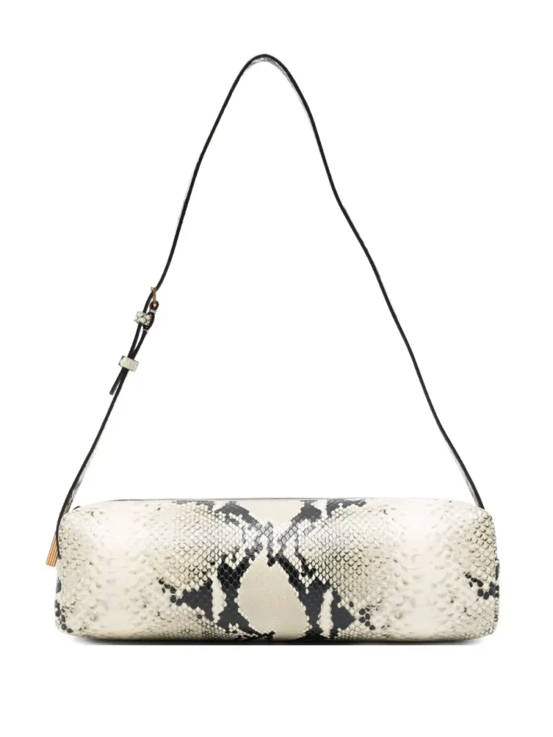 Khaite Kye Schultertasche mit Python-Prägung in Nude