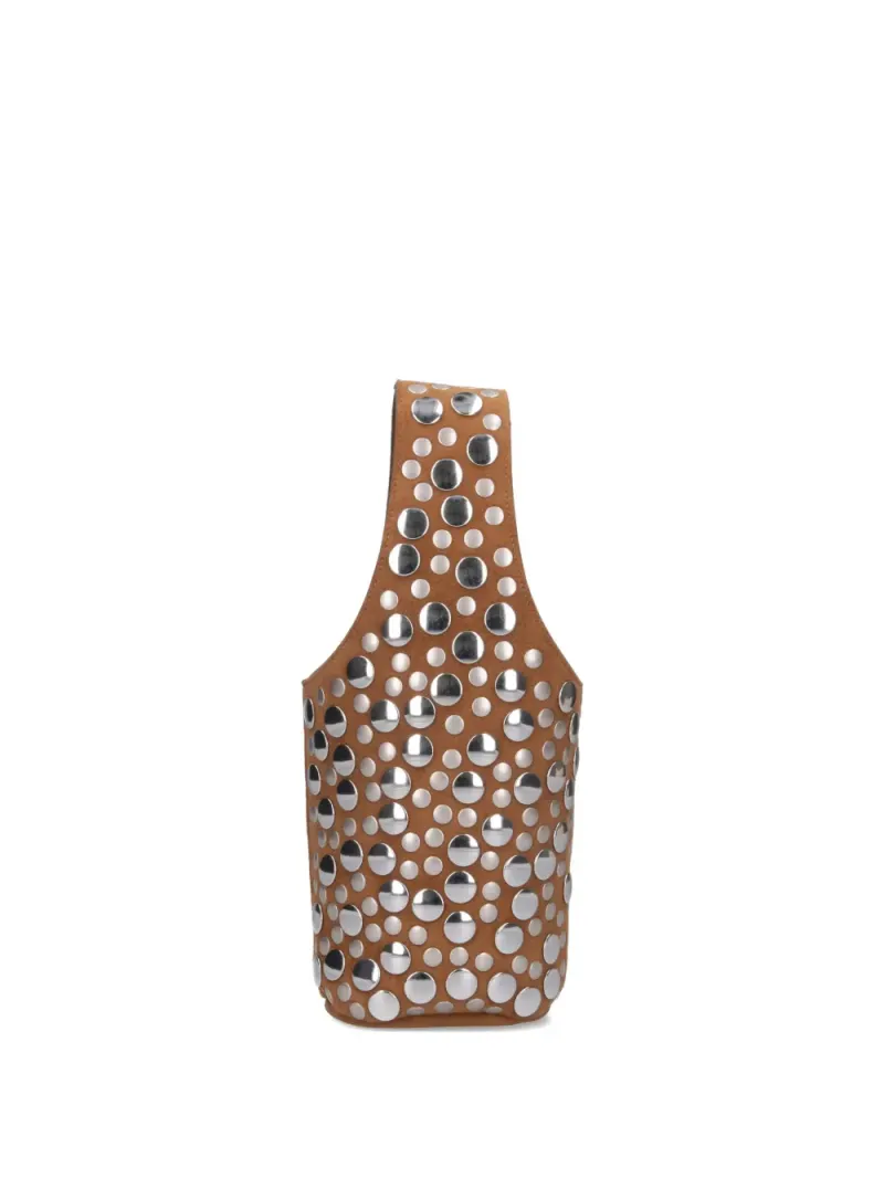 Khaite Livia Wildleder-Beuteltasche mit Nieten in Braun Wildleder-Leder