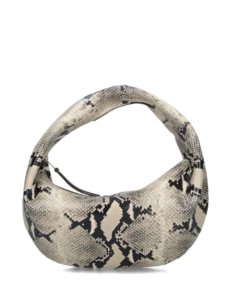 Khaite Mittelgroße Olivia Schultertasche mit Schlangenmuster in Nude