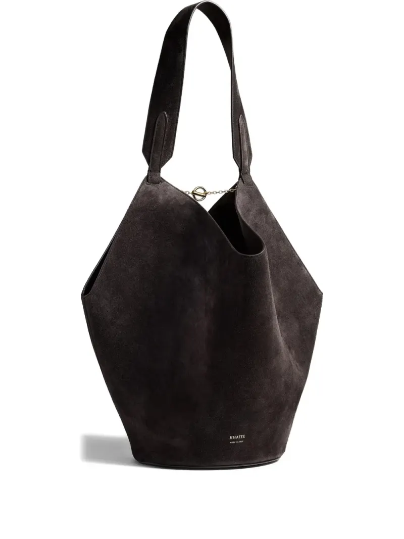 Khaite Schultertasche aus Wildleder in Braun Wildleder-Leder