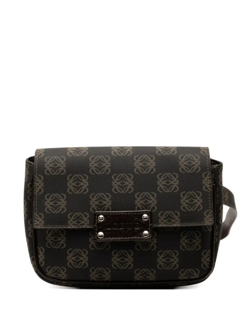 Loewe 2006 Anagram Gürteltasche aus beschichtetem Canvas in Braun