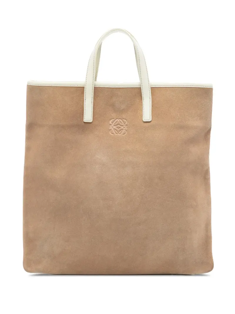 Loewe 2000-2025 Anagram Tote Bag aus Wildleder in Braun Wildleder-Leder
