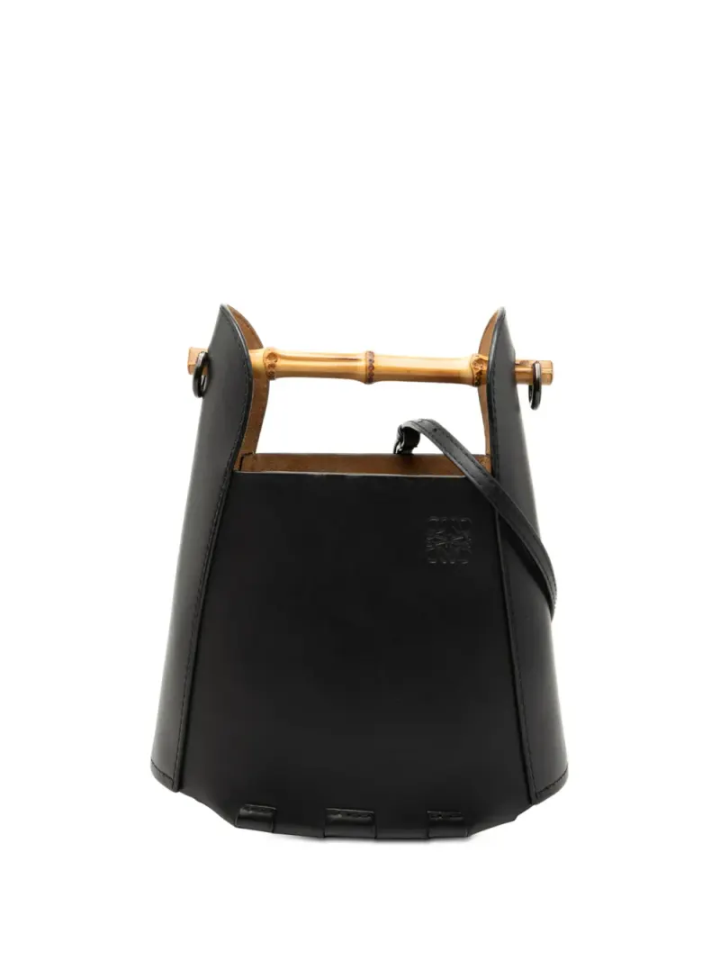 Loewe 2020 Bamboo Beuteltasche aus Kalbsleder in Schwarz Kalbsleder-Leder