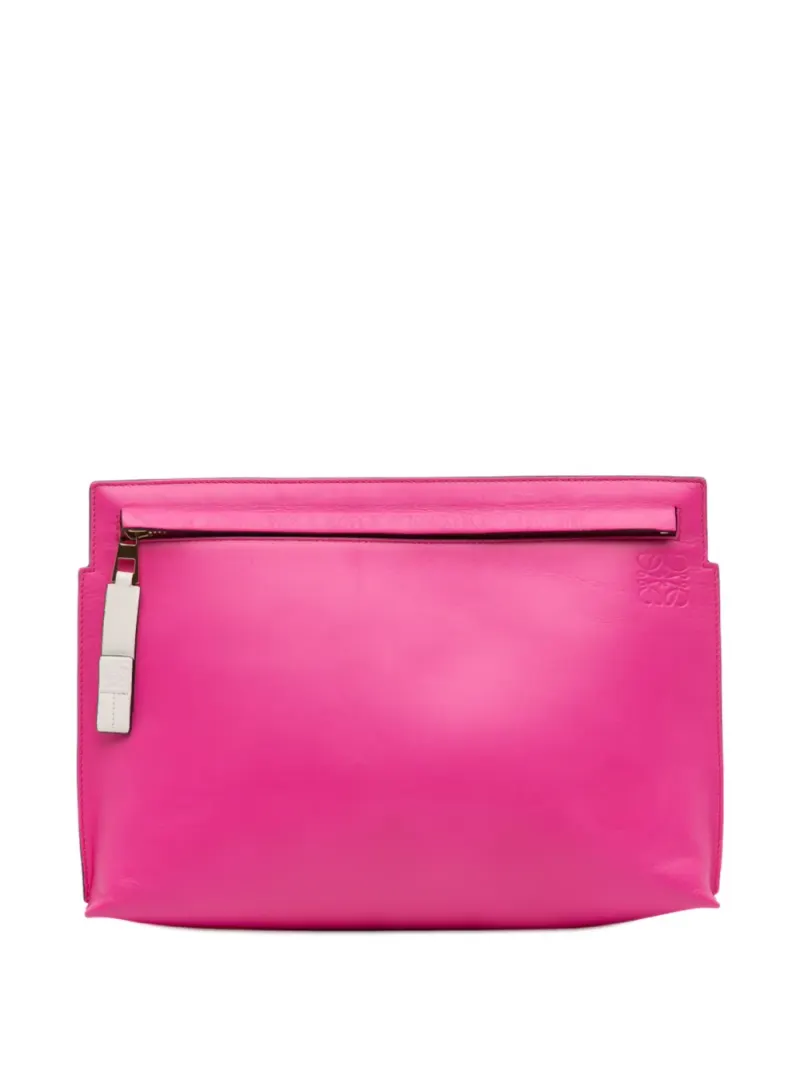 Loewe 2017 Bicolor Anagram T Pouch Clutch in Rosa