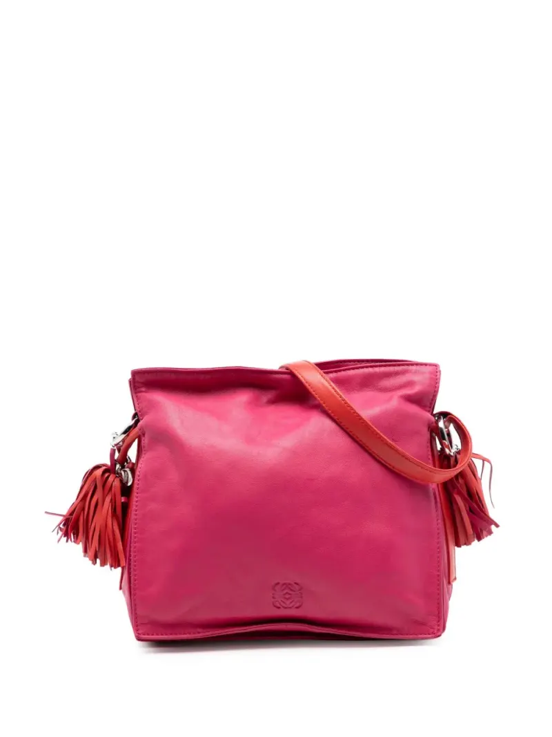 Loewe 2012 Flamenco Umhängetasche aus Nappaleder mit Quasten 22cm in Rosa Nappa-Leder