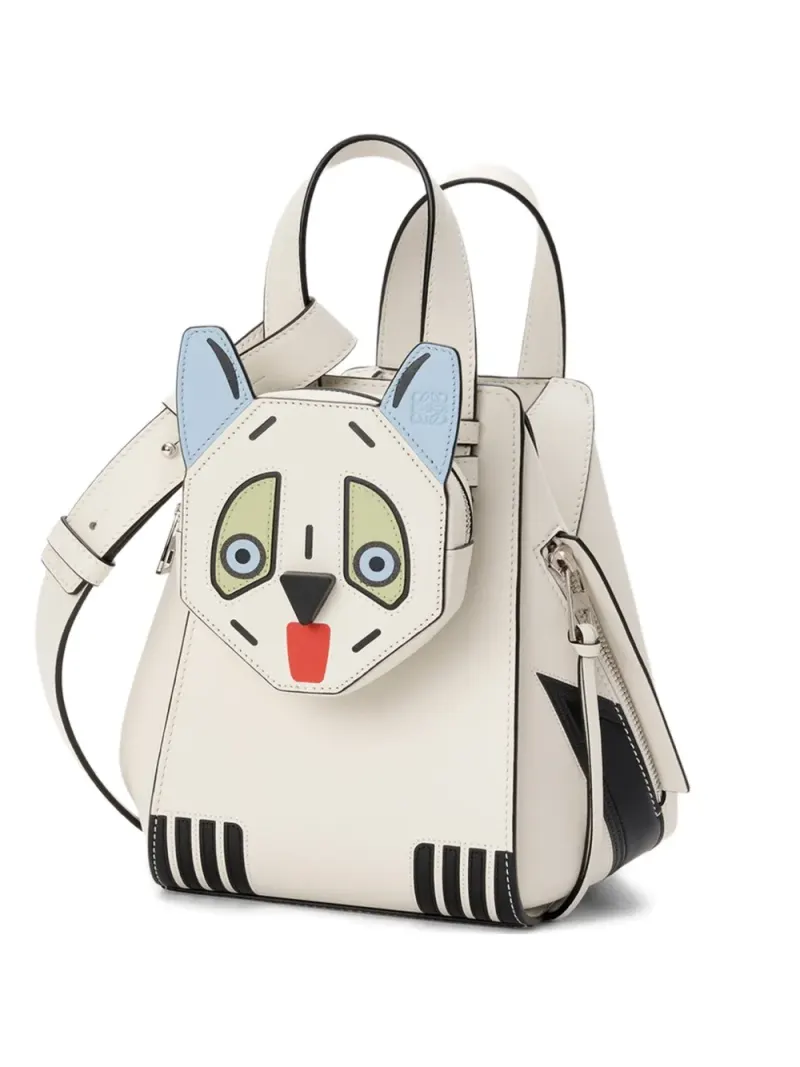 Loewe Hammock Tote Bag mit Tiergesicht in Weiß