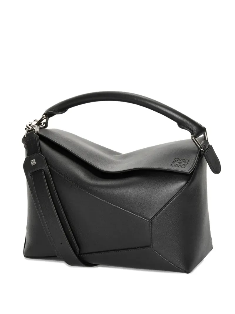 Loewe Mittelgroße Puzzle Edge Umhängetasche in Schwarz